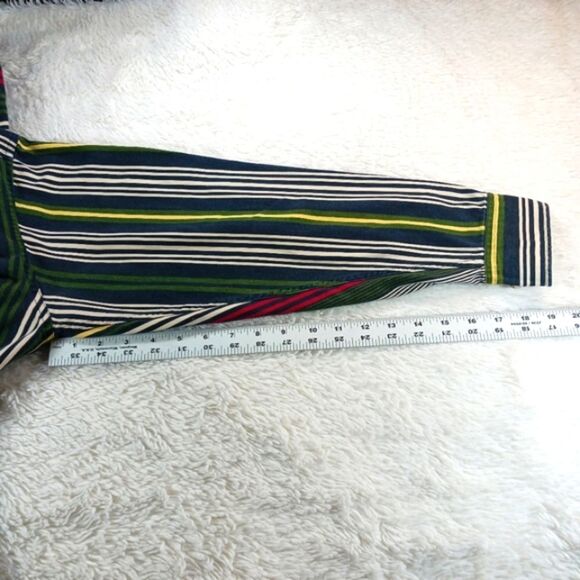 Vintage 90’s Ivy Crew Classics Green Stripe Long Sleeve Button Down Top Men’s L. - Picture 8 of 9